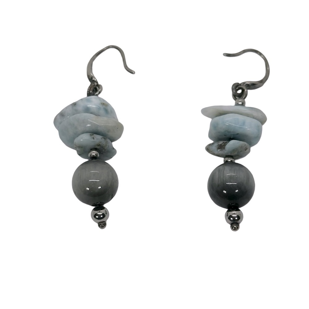Handmade one-of-a-kind Chicago artist, stainless hook, earrings, NWT Agate, eye
